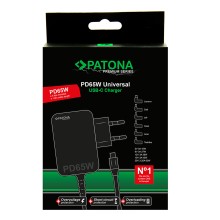 PATONA Premium Ładowarka Uniwersalna PD65W 5V/3A 9V/3A 12V/3A 15V/3A 20V/3.25A USB-C do Asus Lenovo Dell itp.