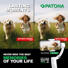 PATONA Premium 3-osiowy gimbal do smartfona z mini lampką i statywem w zestawie PATONA Premium 3-osiowy gimbal do smartfona z mini lampką i statywem w zestawie