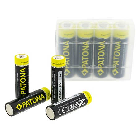 PATONA 4x akumulatorki paluszki AA LR6 2450mAh w pudełku do przechowywania/transportu