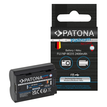 PATONA Platinum Akumulator do Fuji FinePix NP-W235 XT-4 XT4 z wejściem USB-C