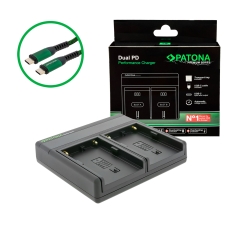 PATONA Premium Ładowarka Dual PD Performance do Sony BP-U30 BP-U60 BP-U90 BP-U95 z wejściem/wyjściem USB-C