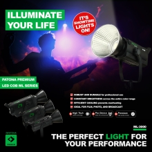 PATONA Premium Profesjonalna lampa foto-wideo LED 150W COB ML-1500 z mocowaniem Bowens + torba transportowa
