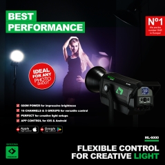 PATONA Premium Profesjonalna lampa foto-wideo LED 600W COB ML-6000 z mocowaniem Bowens + torba transportowa