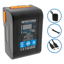 PATONA Platinum Akumulator V-Mount BP-99W PD65 99Wh USB-C USB-A D-Tap Wyjście DC w zestawie z twardym etui ochronnym