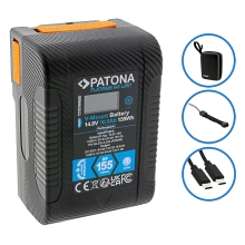PATONA Platinum Akumulator V-Mount BP-155W PD65 155Wh USB-C USB-A D-Tap Wyjście DC w zestawie z twardym etui ochronnym