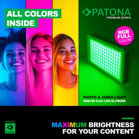 PATONA Premium Lampka LED RGB+Bi-Color SL-PB40R 40W