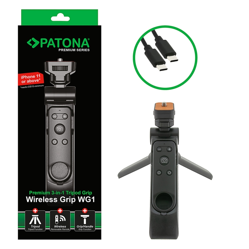 PATONA Premium Vlog Selfie Tripod Wireless Grip WG1 - uchwyt dla vlogerów z pilotem Bluetooth PATONA Premium Vlog Selfie Tripod Wireless Grip WG1 - uchwyt dla vlogerów z pilotem Bluetooth