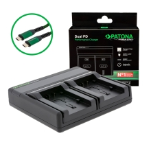 PATONA Premium Ładowarka Dual PD Performance do Panasonic VW-VBK180 z wejściem/wyjściem USB-C