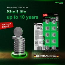 PATONA Premium Bateria guzikowa CR2032 3V (10 sztuk)