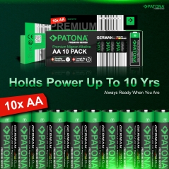 PATONA Premium AA Mignon LR06 – 10x baterii alkalicznych 1.5V