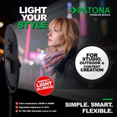 PATONA Premium Lampa LED Soft SL-360APRC do zdjęć i wideo ze sterowaniem z aplikacji