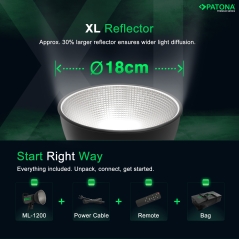 Lampa LED PATONA Premium ML-1200 COB | 120W | Bi-Color 3200K–5600K | z pilotem i torbą