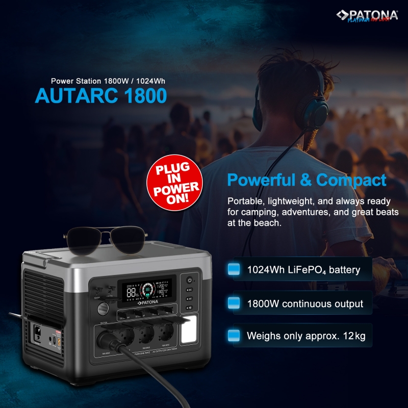 PATONA Platinum Stacja Zasilania Autarc 1800 1800W 1024Wh PATONA Platinum Stacja Zasilania Autarc 1800 1800W 1024Wh
