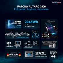 PATONA Platinum Stacja Zasilania Autarc 2400 4000W 2048Wh PATONA Platinum Stacja Zasilania Autarc 2400 4000W 2048Wh