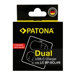 PATONA Podwójna ładowarka do Leica Q3 / Q4 (BP-SCL4, BP-SCL6) z kablem USB-C
