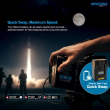PATONA Platinum Akumulator V-Mount BP-75W PD65 74Wh USB-C USB-A D-Tap Wyjście DC w zestawie z twardym etui ochronnym