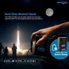 PATONA Platinum Akumulator V-Mount BP-155W PD65 155Wh USB-C USB-A D-Tap Wyjście DC w zestawie z twardym etui ochronnym