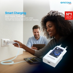 PATONA Platinum Ładowarka płaska GaN PD20W 1x USB-C (biała)
