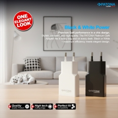PATONA Platinum Ładowarka płaska GaN PD20W 1x USB-C (biała)
