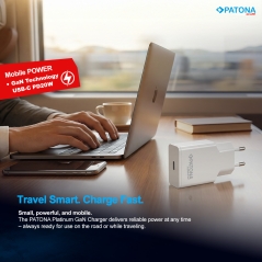 PATONA Platinum Ładowarka płaska GaN PD20W 1x USB-C (biała)