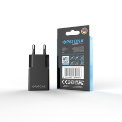 PATONA Platinum Ładowarka płaska GaN PD20W 1x USB-C PD3.0 QC3.0 (czarna)