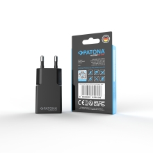 PATONA Platinum Ładowarka płaska GaN PD20W 1x USB-C PD3.0 QC3.0 (czarna)