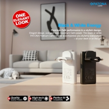 PATONA Platinum Ładowarka płaska GaN PD65W 2x USB-C PD3.0 QC3.0 (biała)
