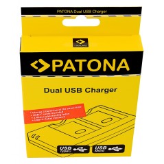 Podwójna szybka ładowarka PATONA f. Canon LP-E8 LPE8 w tym. Kabel USB typu C