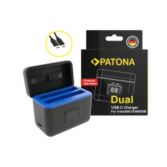 PATONA Etui ładujące Dual Slot USB-C do Insta360 X5 – ładowanie 2 akumulatorów + schowek na 2× karty microSD
