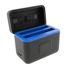 PATONA Etui ładujące Dual Slot USB-C do Insta360 X5 IS360X5B – ładowanie 2 akumulatorów + schowek na 2× karty microSD