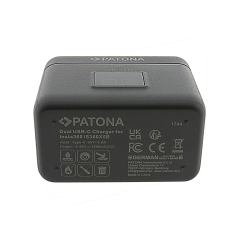 PATONA Etui ładujące Dual Slot USB-C do Insta360 X5 – ładowanie 2 akumulatorów + schowek na 2× karty microSD