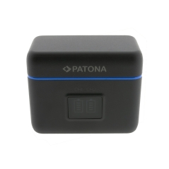 PATONA Etui ładujące Dual Slot USB-C do Insta360 X4 IS360X4B – ładowanie 2 akumulatorów + schowek na 2× karty microSD