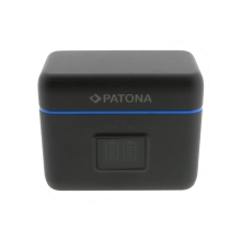 PATONA Etui ładujące Dual Slot USB-C do Insta360 X4 IS360X4B – ładowanie 2 akumulatorów + schowek na 2× karty microSD