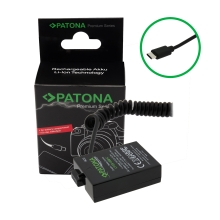 PATONA Premium Adapter Dummy akumulatora Canon LP-E8 / LP-E8+ z USB-C – do EOS 550D / 600D / 650D / 700D