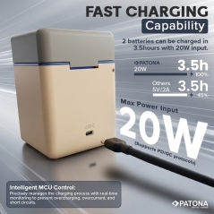 PATONA PROTECT Retro Dual Zestaw Ładowarka z 2 akumulatorami Canon LP-E6P / LP-E6NH / LP-E6N / LP-E6