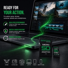 PATONA Premium Karta pamięci Micro SD XC 64GB Class 10 U3 V60 z adapterem SD