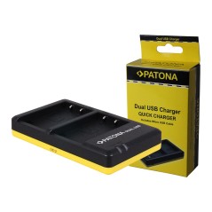 Podwójna szybka ładowarka PATONA do f.Olympus BLS5 w komplecie. Kabel micro-USB