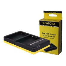 Podwójna szybka ładowarka PATONA do f.Olympus BLS5 w komplecie. Kabel micro-USB