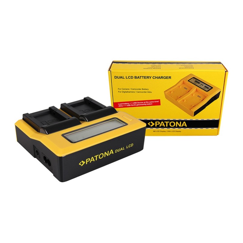 PATONA Podwójna ładowarka USB LCD do Panasonic BPDC9 BPDC9E BP-DC9E DC9 DC-9 BMB9