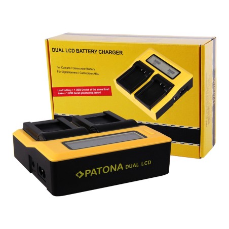 Ładowarka USB PATONA z podwójnym wyświetlaczem LCD do Kodaka LB070 LB-070