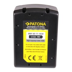 PATONA Bateria f. Milwaukee M18 2601 2610 2611 2620 2630 2650 2601 M18 Kompaktowy Berner BBP18