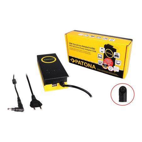Adapter synchroniczny PATONA 90W 4,7x1,7x10mm 19,5V w komplecie. Wyjście USB 2,1A