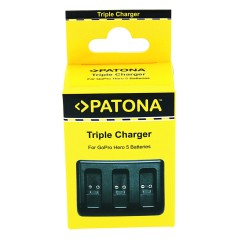 Potrójna ładowarka PATONA f. GoPro Hero 8 AHDBT-801 Hero 7 AHDBT-701 Hero 6 Hero 5 AHDBT-501 w komplecie. kabel