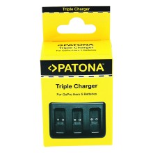 Potrójna ładowarka PATONA f. GoPro Hero 8 AHDBT-801 Hero 7 AHDBT-701 Hero 6 Hero 5 AHDBT-501 w komplecie. kabel Potrójna ładowarka PATONA f. GoPro Hero 8 AHDBT-801 Hero 7 AHDBT-701 Hero 6 Hero 5 AHDBT-501 w komplecie. kabel
