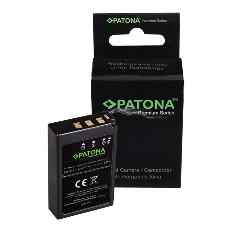 Bateria PATONA Premium do Olympus BLS5 E-P3 E-PL2 PEN E-PL3 E-PM1