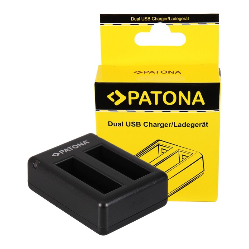 Podwójna ładowarka USB PATONA GoPro Hero 4 AHDBT-401 w komplecie. Kabel mini-USB