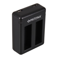 Podwójna ładowarka USB PATONA GoPro Hero 4 AHDBT-401 w komplecie. Kabel mini-USB
