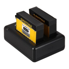 Podwójna ładowarka USB PATONA GoPro Hero 4 AHDBT-401 w komplecie. Kabel mini-USB