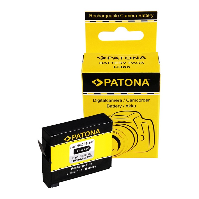 PATONA bateria do GoPro Hero 4 AHDBT-401 Czarny Srebrny Music Surf PATONA bateria do GoPro Hero 4 AHDBT-401 Czarny Srebrny Music Surf