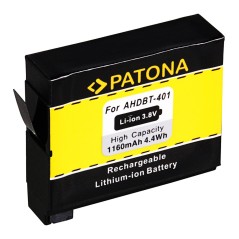 PATONA bateria do GoPro Hero 4 AHDBT-401 Czarny Srebrny Music Surf
